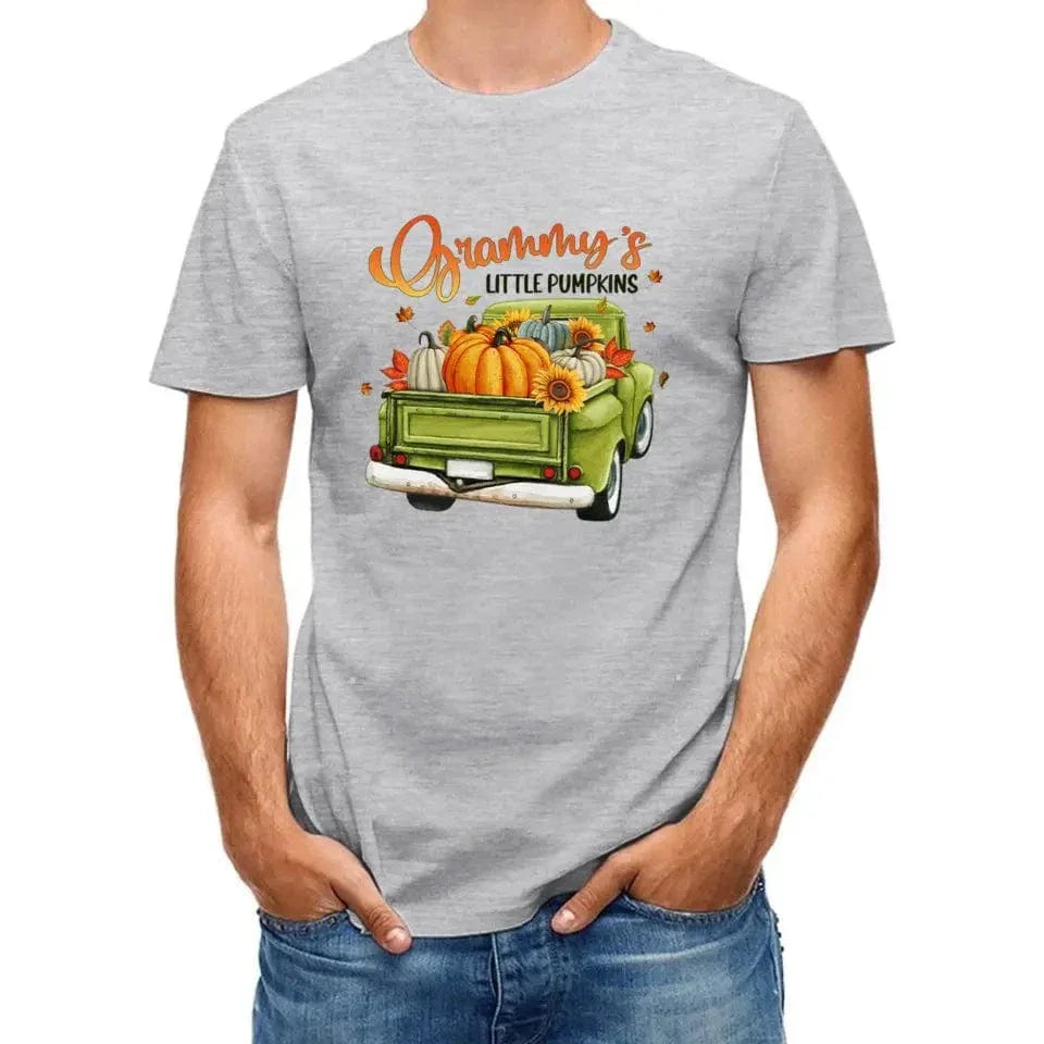 Personalized Custom Little Pumpkins Unisex T-Shirt - Gift For Grandma, Grandparents, Halloween Gift - Joliny