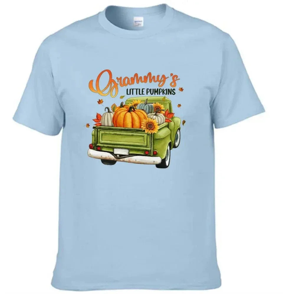 Personalized Custom Little Pumpkins Unisex T-Shirt - Gift For Grandma, Grandparents, Halloween Gift - Joliny