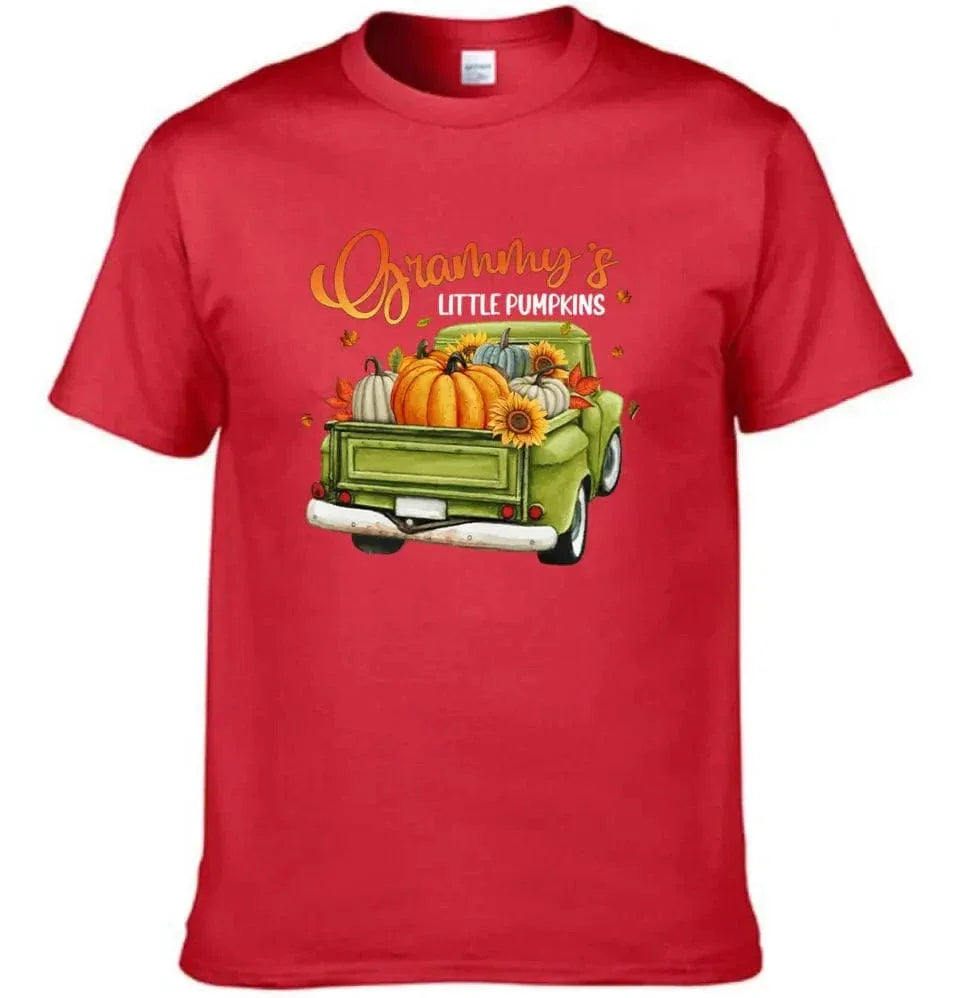 Personalized Custom Little Pumpkins Unisex T-Shirt - Gift For Grandma, Grandparents, Halloween Gift - Joliny
