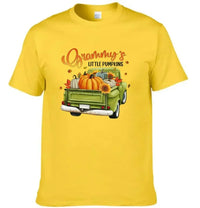 Personalized Custom Little Pumpkins Unisex T-Shirt - Gift For Grandma, Grandparents, Halloween Gift - Joliny