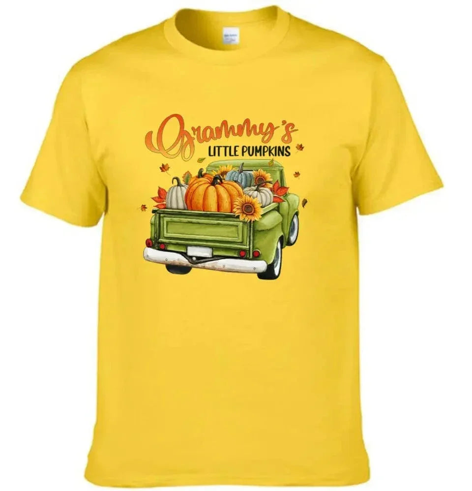 Personalized Custom Little Pumpkins Unisex T-Shirt - Gift For Grandma, Grandparents, Halloween Gift - Joliny