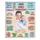 Personalized Custom Mom and Daughter Photo Blanket - Mom Daily Affirmations - Joliny