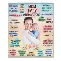 Personalized Custom Mom and Daughter Photo Blanket - Mom Daily Affirmations - Joliny