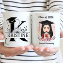 Personalized Custom Mug - Graduation Class Of 2024 , Clipart Flower - Joliny