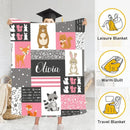 Personalized Custom Name Baby Blanket for Girl - Little Bear Rabbit Sika Deer Fox - Joliny