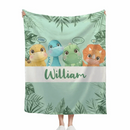 Personalized Custom Name Blanket, Baby Dinosaur Blanket for Kids - Joliny