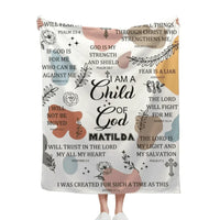 Personalized Custom Name Blanket - I Am A Child Of God Blanket, Bible Verse Blanket - Joliny