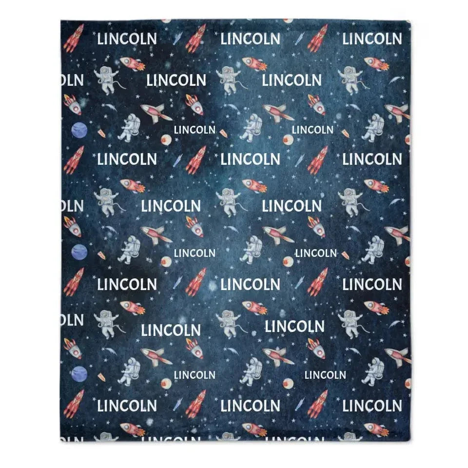 Personalized Custom Outerspace Blanket With Name