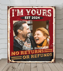 Personalized Custom Photo Canvas Wall Art-I'm Yours, No Returns Or Refunds - Joliny