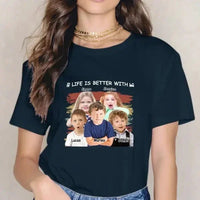 Personalized Custom Photo Unisex T-shirt - Life Is Better With Grandkids Pet - Joliny