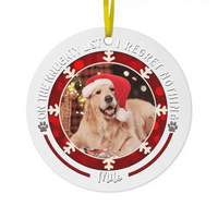 Personalized Custom Round Shaped Acrylic Photo Christmas Ornament For Pet Lovers - On The Naughty List I Regret Nothing - Joliny