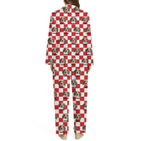 Personalized Customized Dog And Cat Face Photo Multi-Color Plaid Name Pajama Set - Joliny