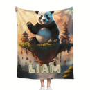 Personalized Cute Panda Custom Name Blanket, Birthday Gifts for Kids, Babies and Toddlers - Joliny