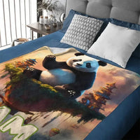 Personalized Cute Panda Custom Name Blanket, Birthday Gifts for Kids, Babies and Toddlers - Joliny