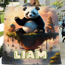 Personalized Cute Panda Custom Name Blanket, Birthday Gifts for Kids, Babies and Toddlers - Joliny