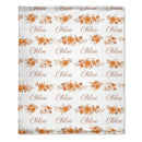 Personalized Cute Peach Flower Name Baby Girl Soft Blanket Baby Party Newborn Homecoming Gift - Joliny