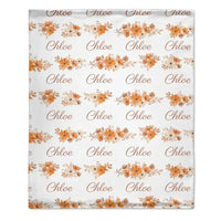 Personalized Cute Peach Flower Name Baby Girl Soft Blanket Baby Party Newborn Homecoming Gift - Joliny