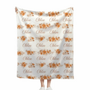 Personalized Cute Peach Flower Name Baby Girl Soft Blanket Baby Party Newborn Homecoming Gift - Joliny