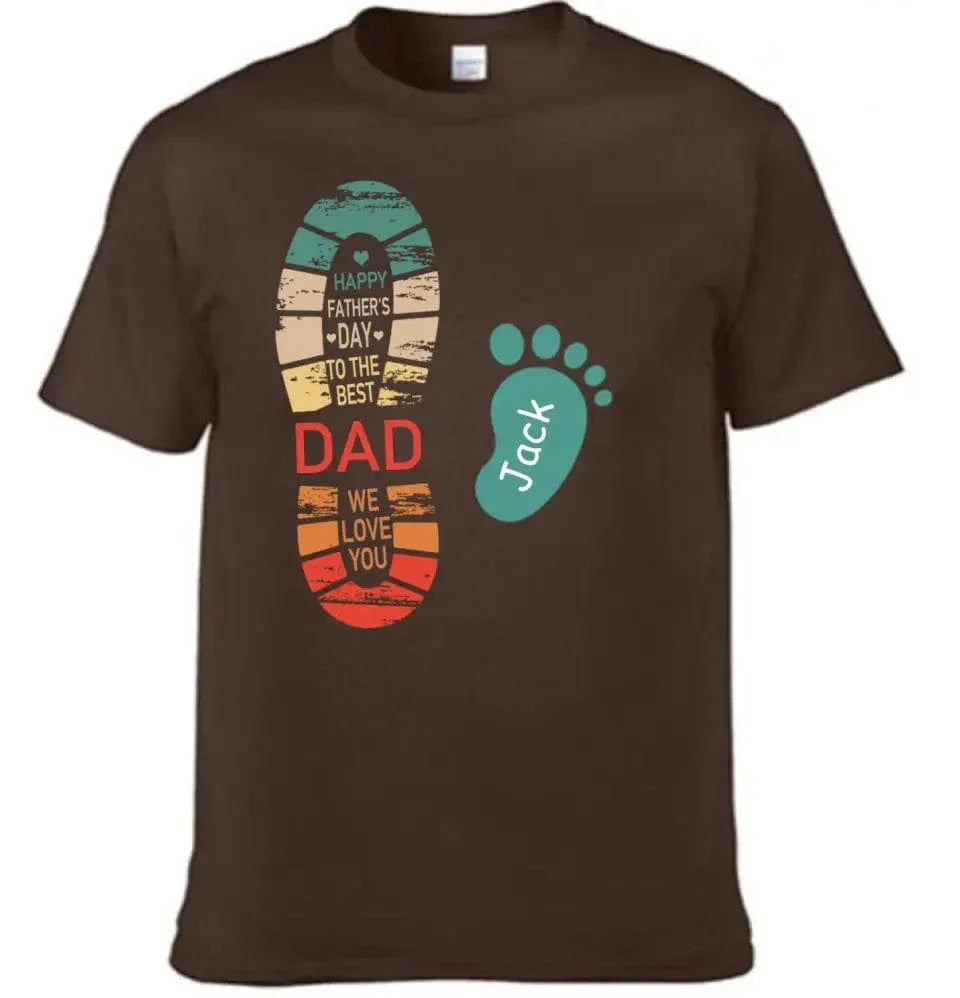 Personalized Dad And Kids Footprints Names Shirt - Joliny