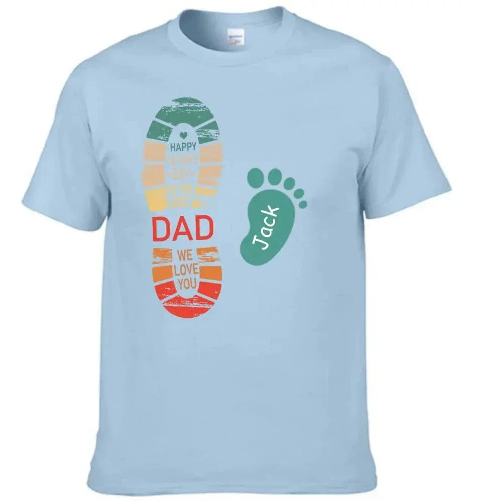 Personalized Dad And Kids Footprints Names Shirt - Joliny