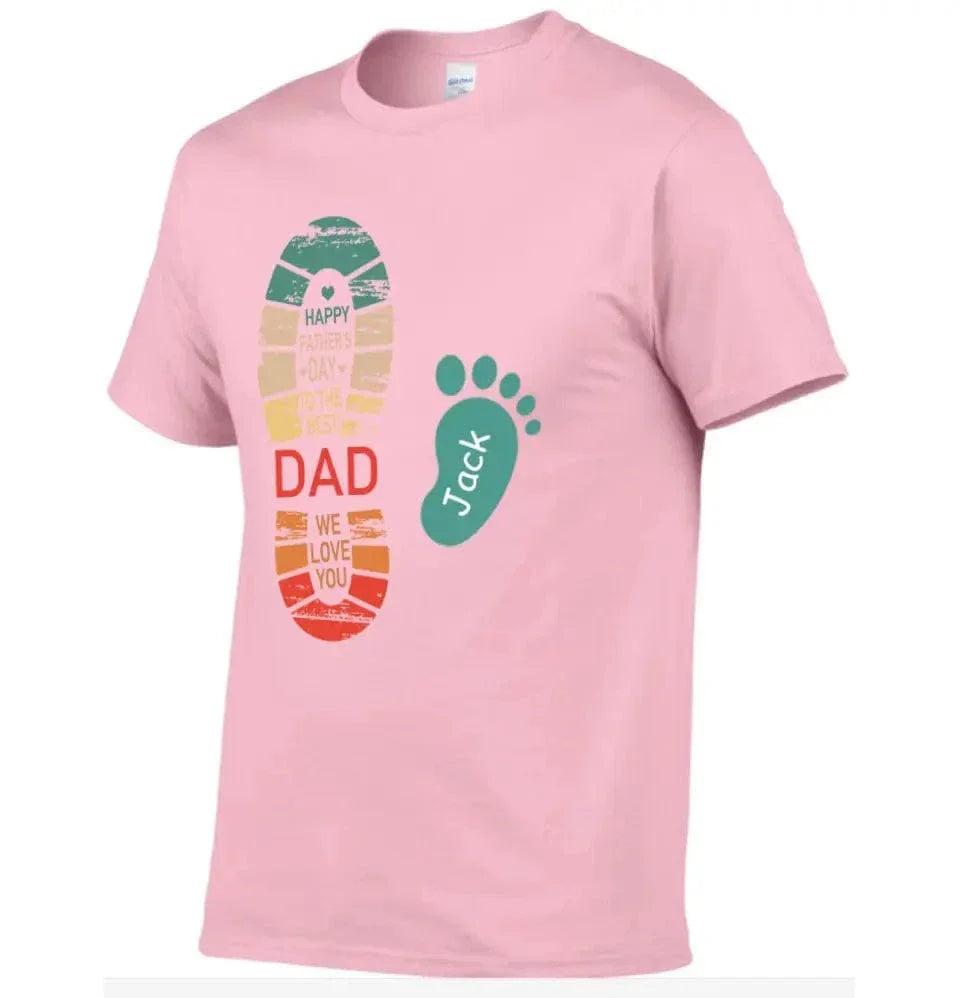 Personalized Dad And Kids Footprints Names Shirt - Joliny