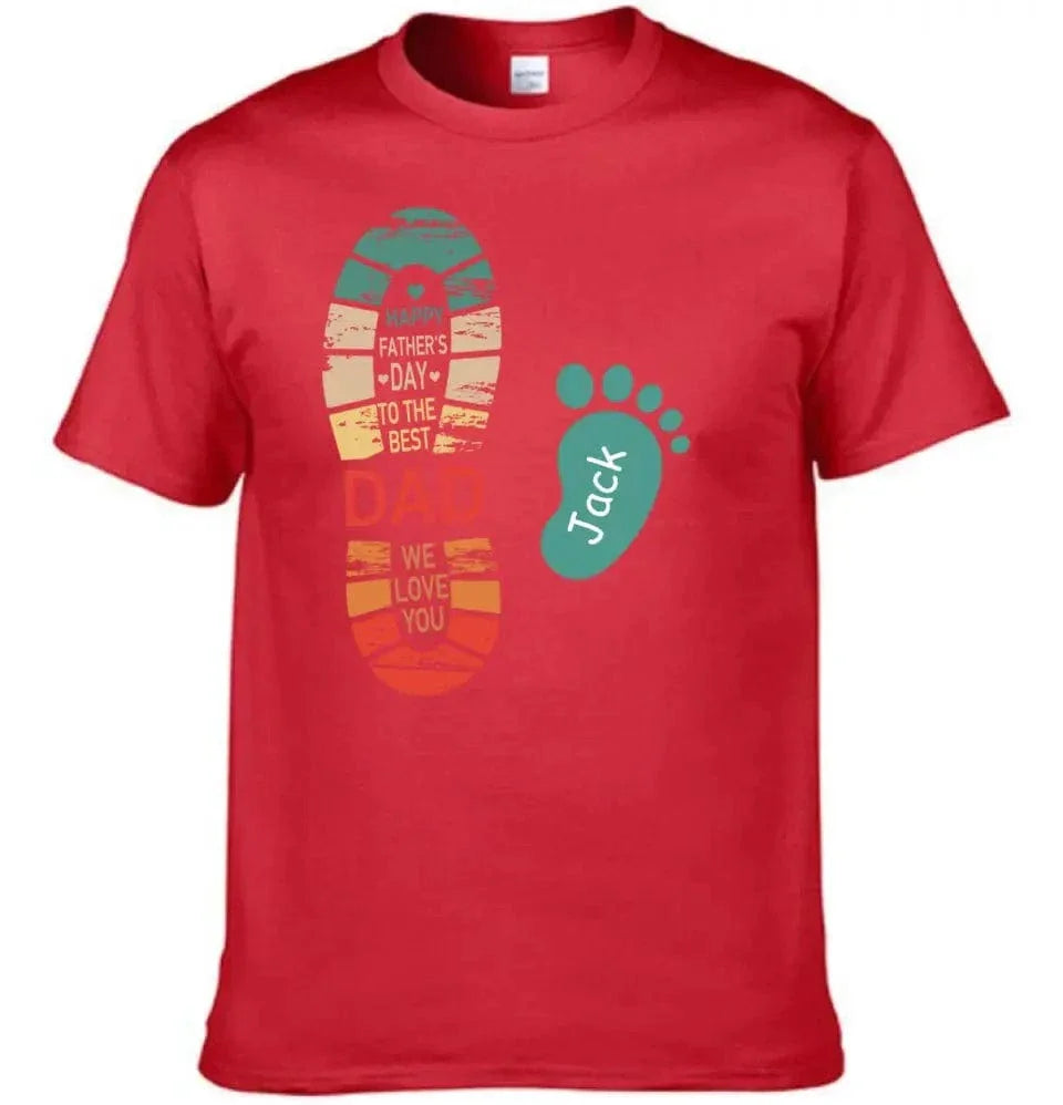 Personalized Dad And Kids Footprints Names Shirt - Joliny