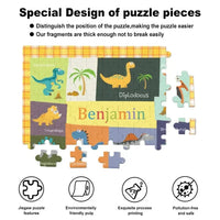 Personalized Dinosaur Jigsaw Puzzle for Toddler Kids 35PCS/70PCS - Joliny