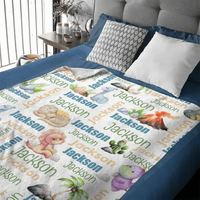 Personalized Dinosaur Name Pattern baby blanket - Joliny
