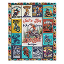 Personalized Dirt Bikes Blanket for Boys Kids Teens - Just a Boy Who Loves Dirt Bikes - Joliny