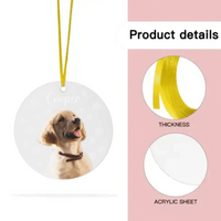 Personalized DogCat Photo Acrylic Ornament - Gift For Pet Lovers Car Ornaments - Joliny