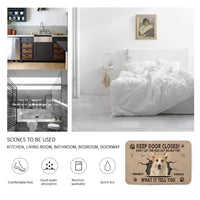 Personalized Doormat - Custom Photo Dog Cat Keep Door Closed - Gift For Pet Lovers, Pet Owners - Joliny