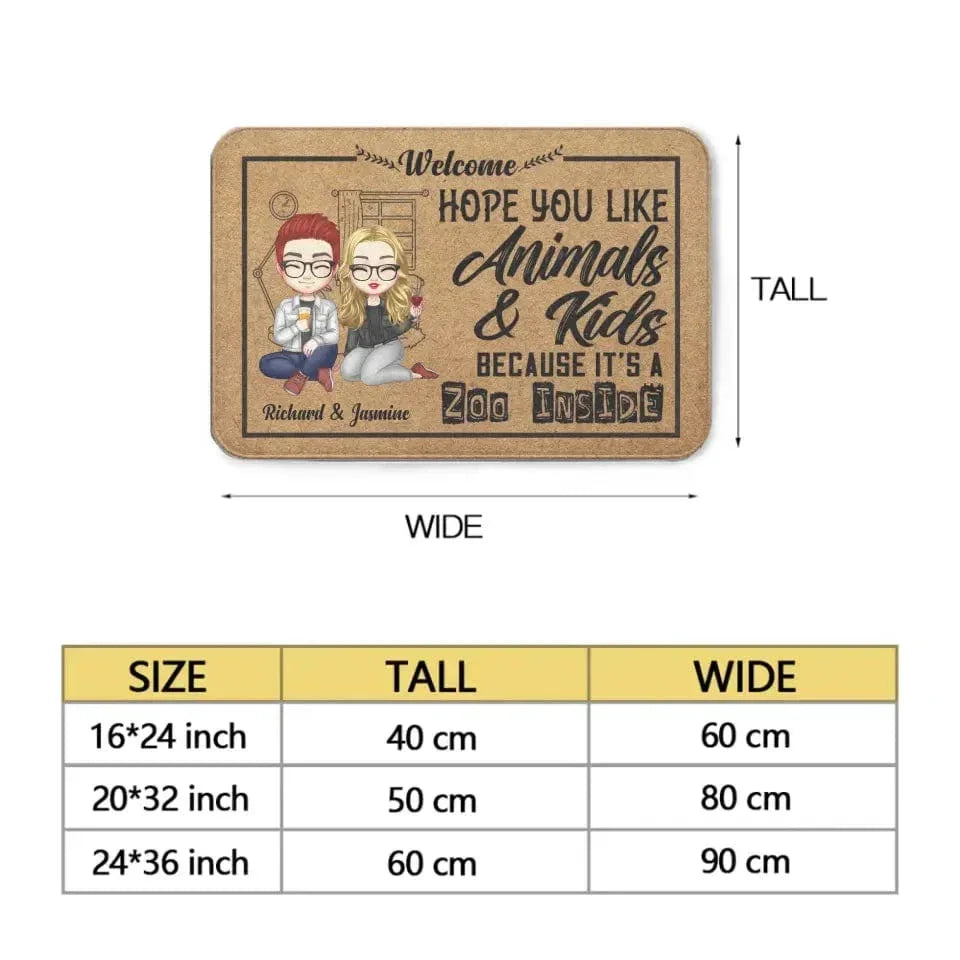 Personalized Doormat - Hope You Like Animals And Kids - Joliny