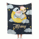 Personalized Elephant Giraffe Baby Name Blanket - Gift For Baby Toddler - Joliny
