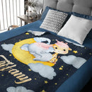 Personalized Elephant Giraffe Baby Name Blanket - Gift For Baby Toddler - Joliny