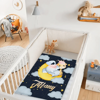 Personalized Elephant Giraffe Baby Name Blanket - Gift For Baby Toddler - Joliny