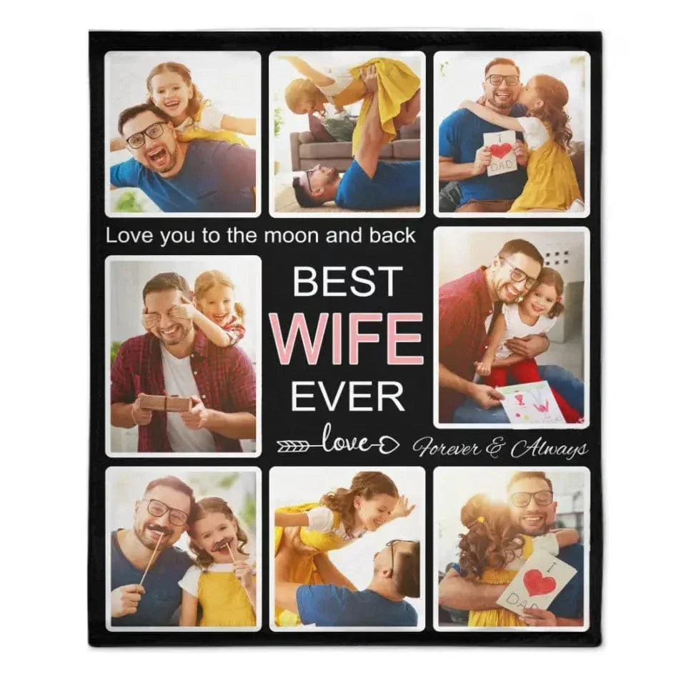 Personalized Family Blankets with Picture to Best Dad Mom Grands Ever - Joliny