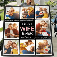 Personalized Family Blankets with Picture to Best Dad Mom Grands Ever - Joliny