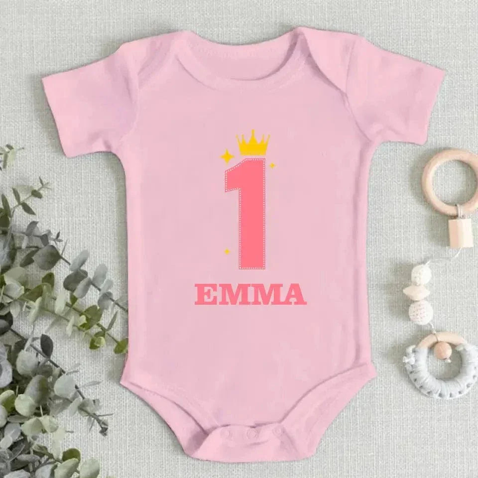 Personalized First Birthday Gift, Custom 1st Birthday Baby Onesie - Joliny