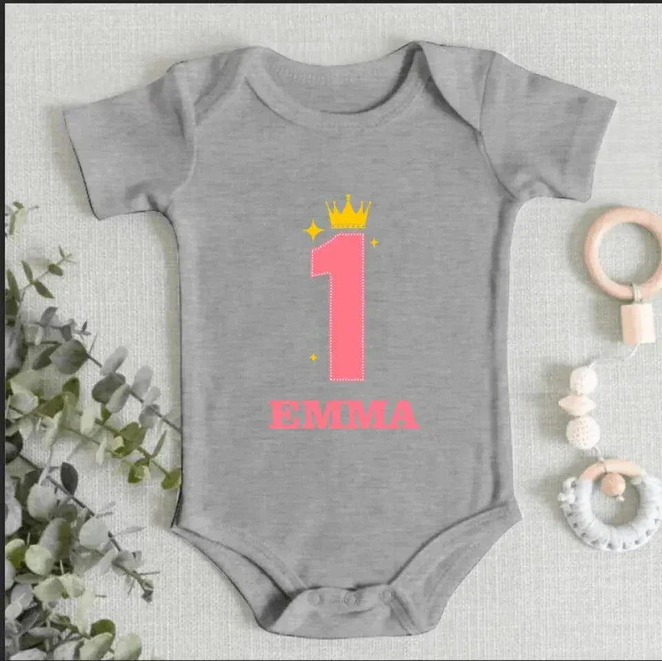 Personalized First Birthday Gift, Custom 1st Birthday Baby Onesie - Joliny
