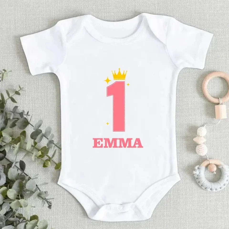 Personalized First Birthday Gift, Custom 1st Birthday Baby Onesie - Joliny