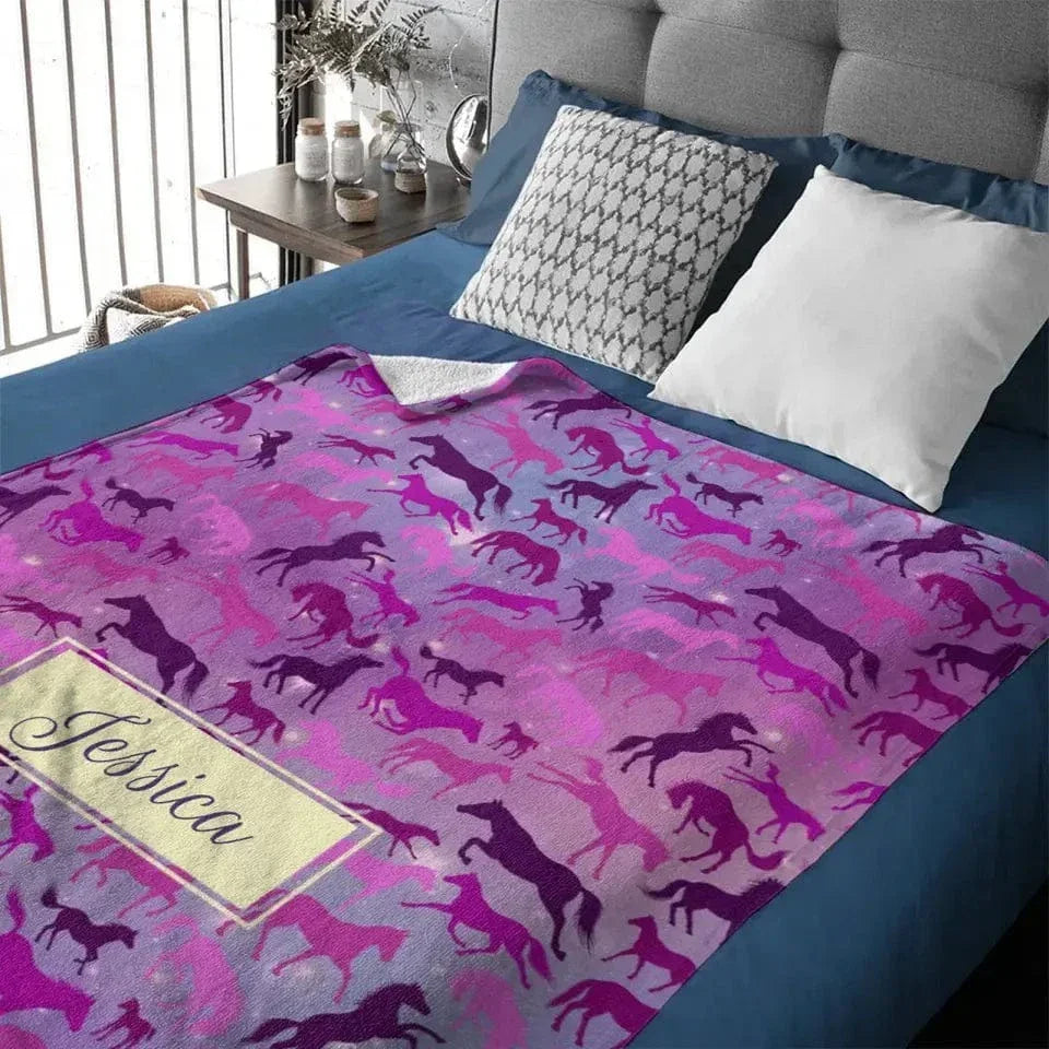 Personalized Galaxy Horse Pattern Blanket - Joliny