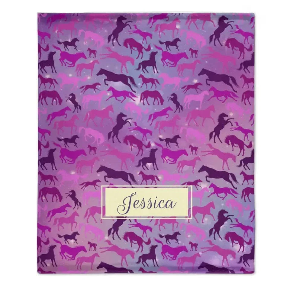 Personalized Galaxy Horse Pattern Blanket - Joliny