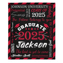 Personalized Gift Blanket Custom Class of 2025 Graduation Blankets with Name School - The Best Is Yet To Come, Adventure Awaits - Joliny