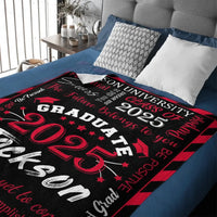 Personalized Gift Blanket Custom Class of 2025 Graduation Blankets with Name School - The Best Is Yet To Come, Adventure Awaits - Joliny