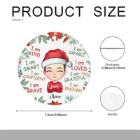 Personalized Gift For GrandChild I Am Kind Acrylic Circle Ornament - Joliny