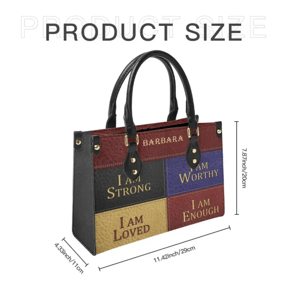 Personalized Gifts Christianart Leather Bag - I Am Enough, I Am Loved, Gifts for Women - Joliny
