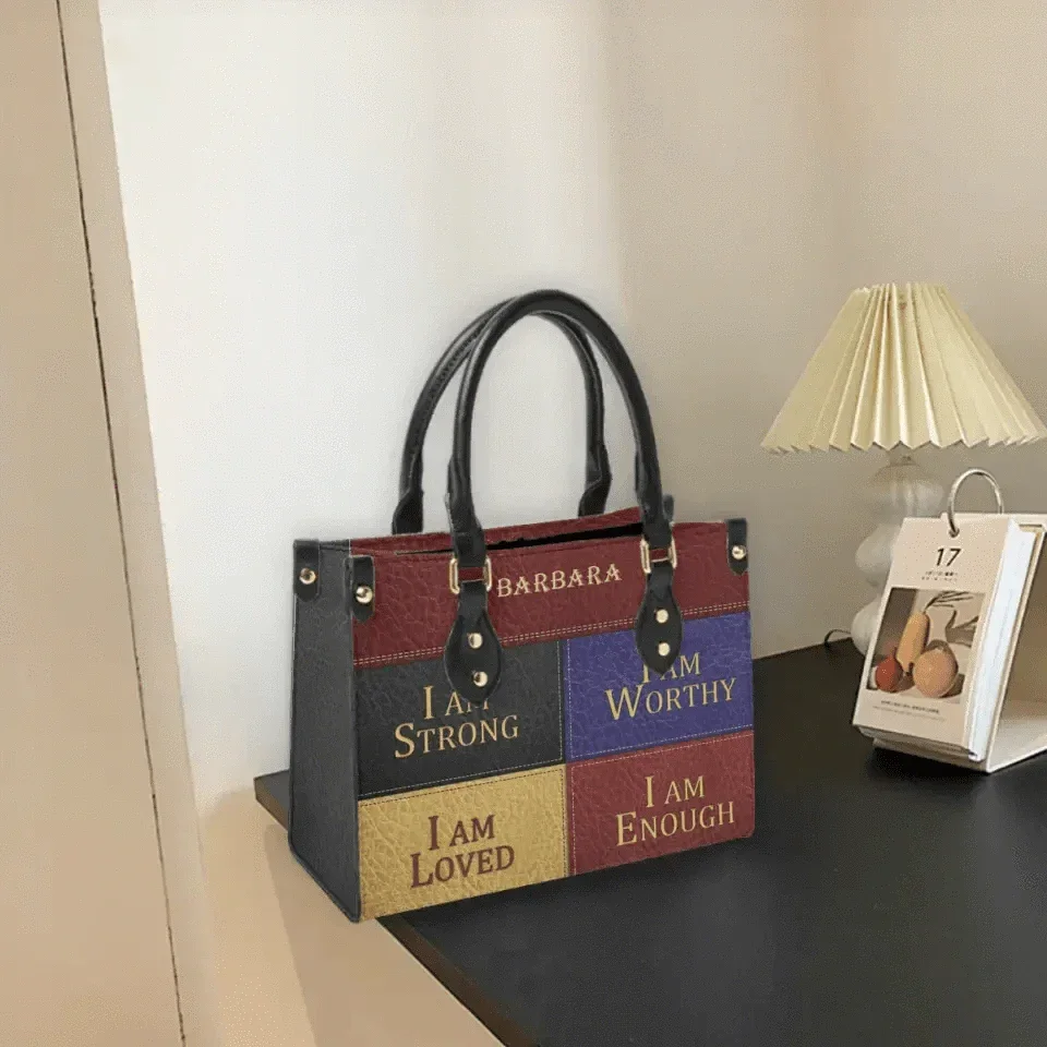 Personalized Gifts Christianart Leather Bag - I Am Enough, I Am Loved, Gifts for Women - Joliny