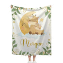 Personalized Giraffe Baby Blankets for Girls Boys - Customized Baby Blanket with Name - Joliny