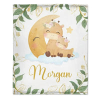 Personalized Giraffe Baby Blankets for Girls Boys - Customized Baby Blanket with Name - Joliny