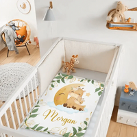 Personalized Giraffe Baby Blankets for Girls Boys - Customized Baby Blanket with Name - Joliny